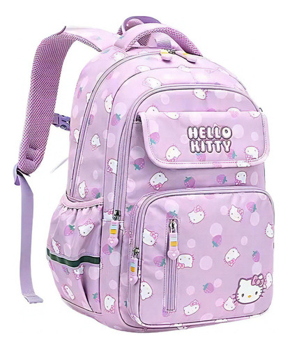 X Mochila Infantil Morada De Hello Kitty Fashion Con Dibujos A