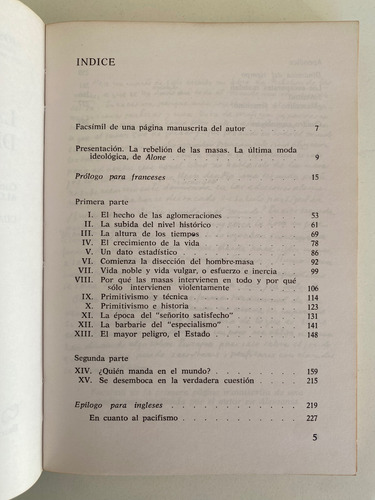 La Rebelión De Las Masas / José Ortega Gasset / Andrés Bello (Usado)
