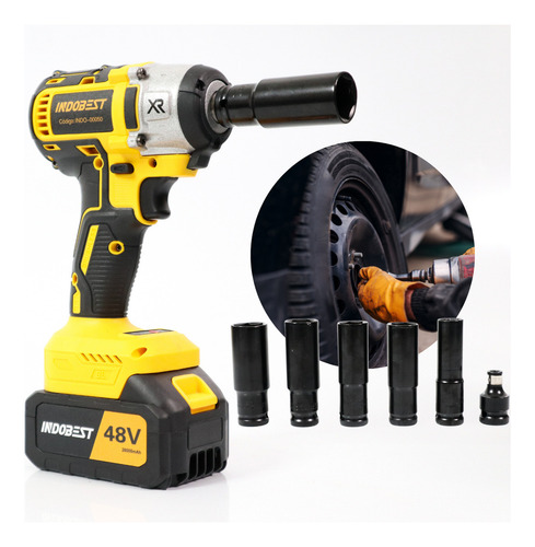 Chave De Impacto Profissional 3 Em 1 Função Furadeira Parafusadeira Elétrica Sem Fio Maleta E 2 Baterias 48v Base De Carregamento 127/220V E Acessórios