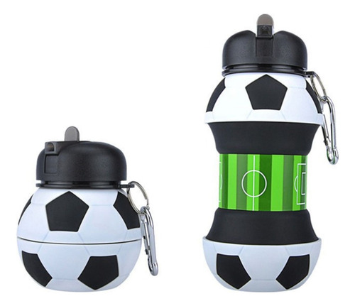 Botella Plegable De Silicona Para Fútbol Portátil Y Antiderr Blanco Fútbol