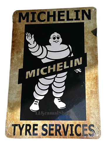 Cuadro Metal Retro Vintage Patente Souvenir Michelin