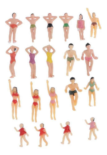 20 Pcs 1:50 Ho S O Escala Miniatura Praia Pessoas Modelo Est