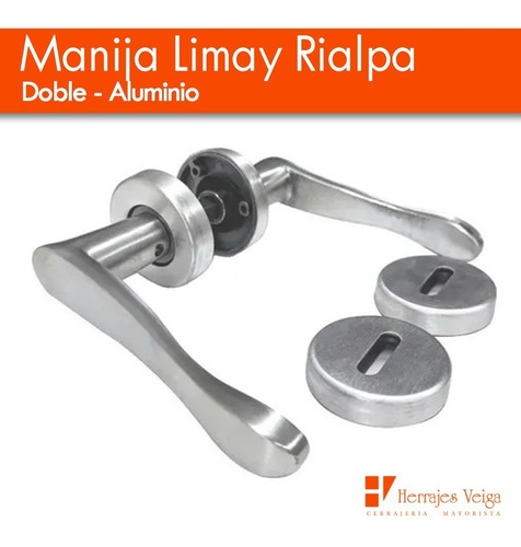 Imagen 2 de 10 de Manija Limay Rialpa Picaporte Doble Balancin Puerta Aluminio
