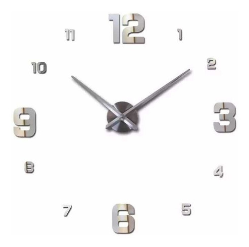 Reloj De Pared 3d Números Grandes Y Pequeños 100x100cm
