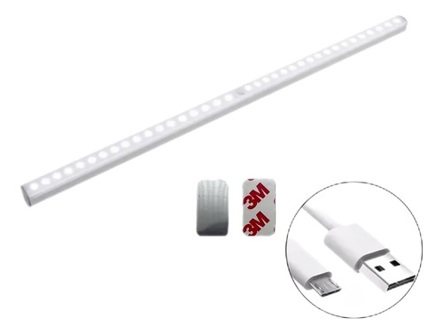 Luz Led Noche Sensor Movimiento Mixio Recargable Usb 50cm*2u