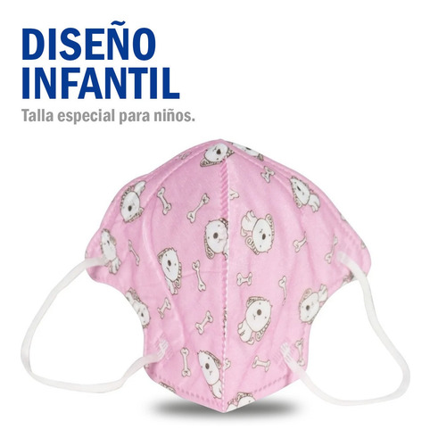 Imagen 5 de 9 de Cubrebocas Infantil Kn95 Certificado 5 Capas 20 Piezas