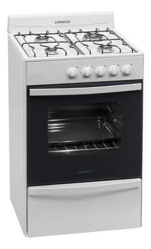 Cocina A Gas Longvie 56cm Blanca 13231bf Cajón Parrilla