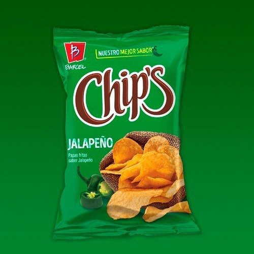 2 Bolsas Papas Chips Verdes Sabor Jalapeño Barcel Snacks