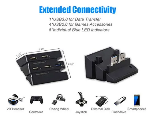 Pack Ventilador Y Hub Usb Para Ps4 Pro Con Sensor Automtico