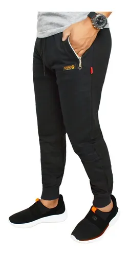 Pantal n Jogging Babucha Con Cierres Frisado Hombres