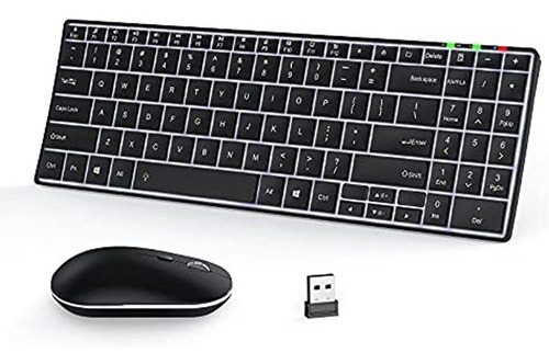 Combinación De Teclado Y Mouse Inalámbricos Recargables Con 