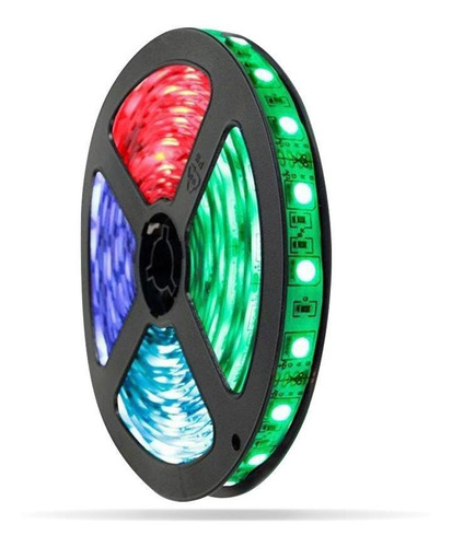 Kit Fita Led Rgb Ip20 18w 5 Metros C/ Controle E Fonte 12v