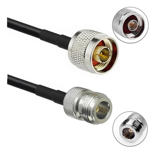 Cabo Pigtail Rgc58 10 Metros Com Conector N Macho X N Fêmea