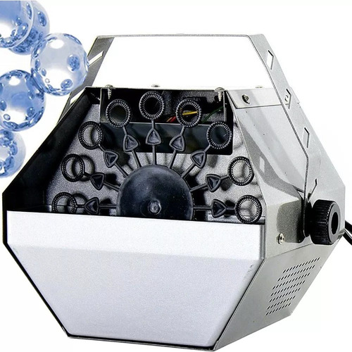 Imagen 3 de 4 de Maquina De Burbujas Metálica Fiestas + Líquido Burbujas 1 Lt