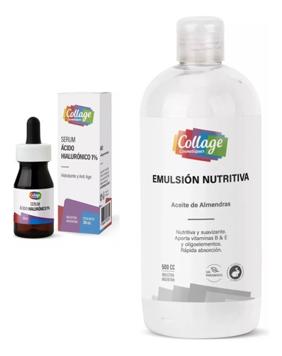 Combo Kit Collage Serum Hialuronico + Emulsion Corp Almendra