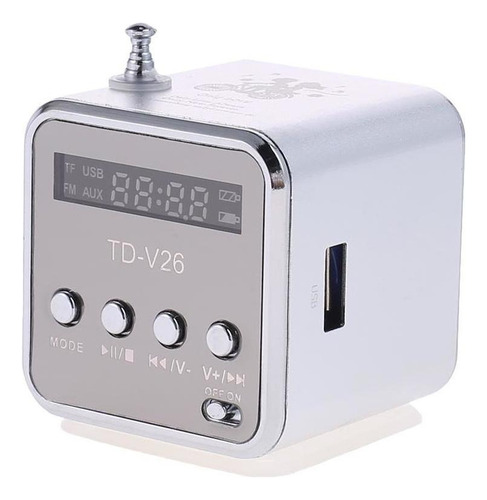 Bocinas Digitales Fm Td-v26 Con Mini Radio Receptor
