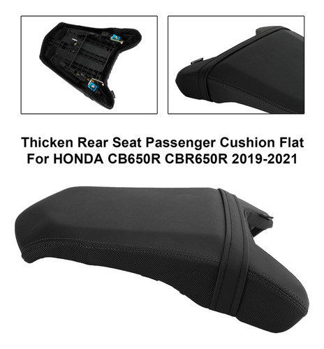 Asiento Trasero Grueso Negro A For Honda Cb650r Cbr650r