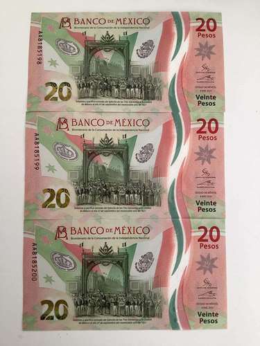 Billete De 20 Pesos Conmemorativo Serie Aa, Familia G