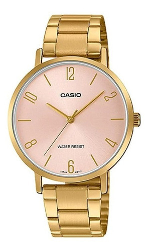 Reloj Casio Dorado Ltp - Vt01g-4buf Color del fondo Rosado