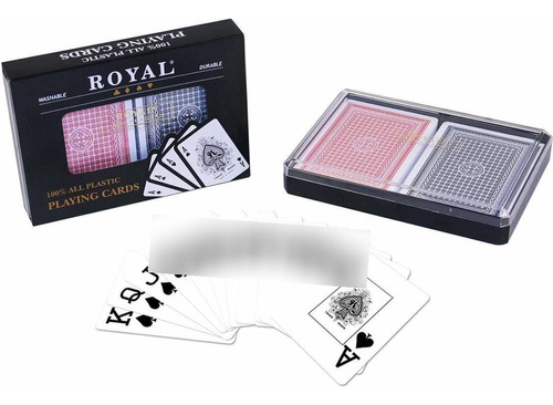 Naipes De Poker  De 2 Decks Royal Poker Tamaño 100% Plás Npk