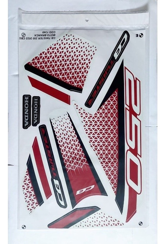 Kit Adesivo Jogo Faixas Honda Cb 250 F Twister Cbs 2022 Cor Branca