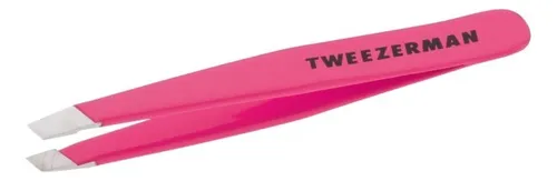 Pinza Pequeña Inclinada De Acero Inoxidable Tweezerman, Rosa