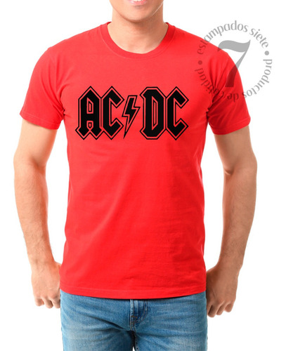 Polera Manga Corta Hombre Banda Musical Ac Dc Rock