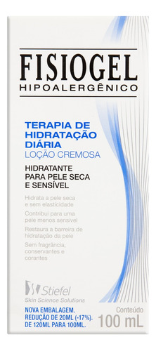  Loção Cremosa sem Fragrância Fisiogel Terapia de Hidratação Diária Caixa 100ml