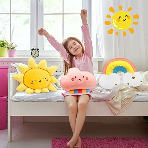 Almohada Nube Arcoíris Sol Luna Estrella 3 Pzs. Infantil