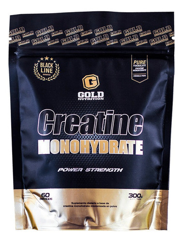 Imagen 1 de 1 de Suplemento en polvo Gold Nutrition  Black 100% Creatina monohidrato en sachet de 300g