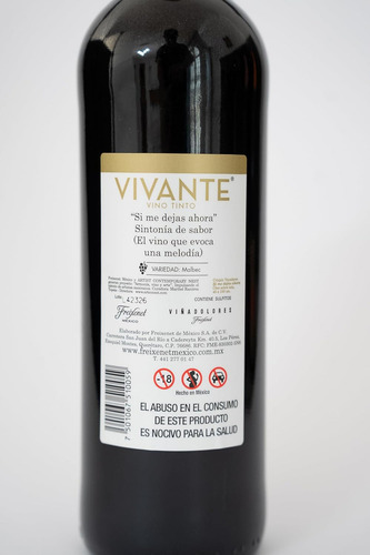 Vino Tinto Vivante Malbec 750ml