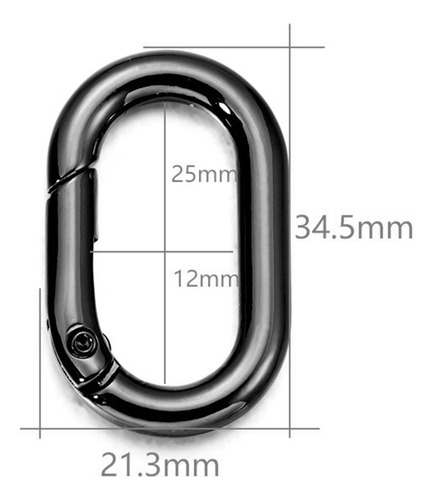 2 X 5 Anillos Ovalados De Resorte, Conector De Mosquetones,