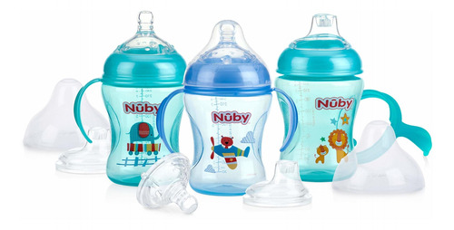 Nuby 3 Piezas Natural Touch 3 Etapas Cuello Ancho Tamaño Del