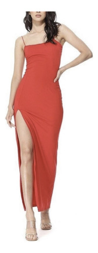 Vestido Largo Rojo Al Cuerpo Mujer Sexy En Sale