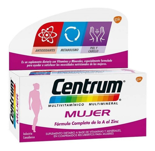 Centrum Mujer Multivitamínico Multimineral X 30 Comprimidos