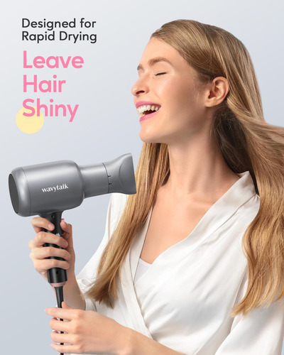 Secador De Pelo Iónico Wavytalk Con Difusor Para Cabello Riz