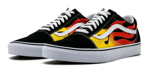 Tenis Vans Old Skool Flame Clásico Retro Fuego Llamas Flames | Mercado Libre