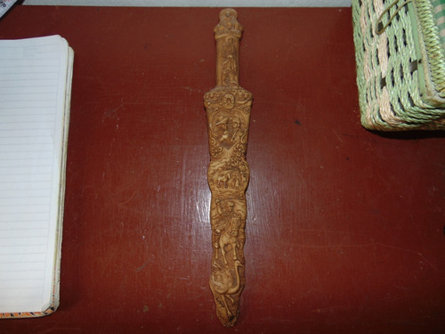 Talla, Tallado En Hueso Antiguo, Unico,firmado (Usado)