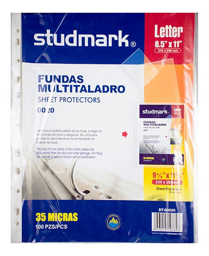 Bolsillo Catálogo Tamaño Carta 30 Micras X 100 Unds Studmark