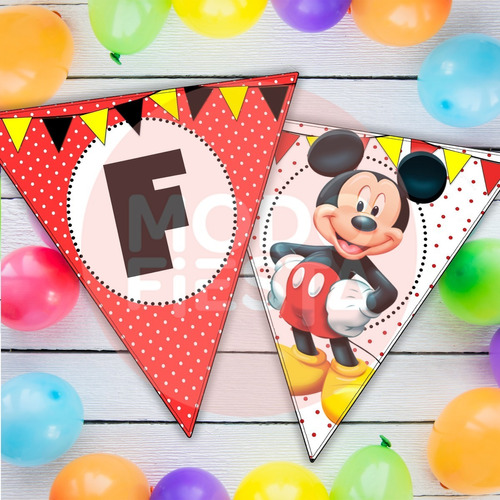 Banderines Cumpleaños Imprimibles Mickey