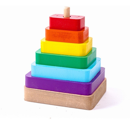 Juego Torre Madera Didáctica Colores Motricidad Fina Promo