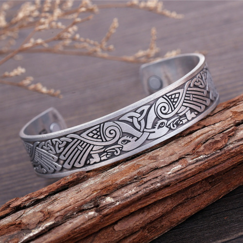 Imagen 9 de 10 de Pulsera Magnetica Hombre Energia Terapia Imanes Acero Plata