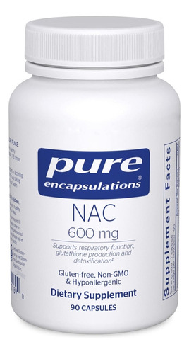 N-acetil-l-cisteína 600 Mg Pure Encapsulations 90 Cápsulas