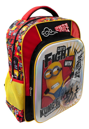 Mochila Escolar Grande Primaria Ruz Niño Minions 163492 Color Rojo