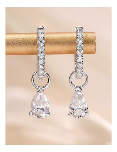 Pendientes De Aro De Moissanita Para Mujer De 2,72 Quilates