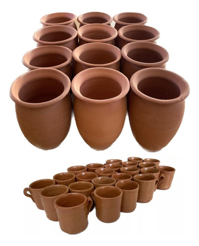 30 Cantaritos De 450ml Mas 30 Shots De Barro Para Tequila