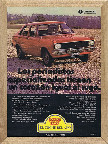 Vw Dodge 1500, Cuadro, Auto, Poster, Publicidad   P233