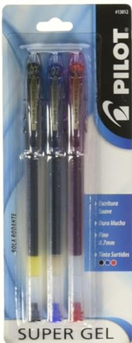 Pilot Bolígrafo Super Gel, Punto Fino (0.7 Mm.), Blíster