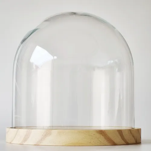 comprar Redoma De Vidro - Cúpula Com Base De Madeira Pinus 18x17cm