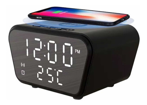Reloj Despertador Con Cargador Inalámbrico Y Termómetro